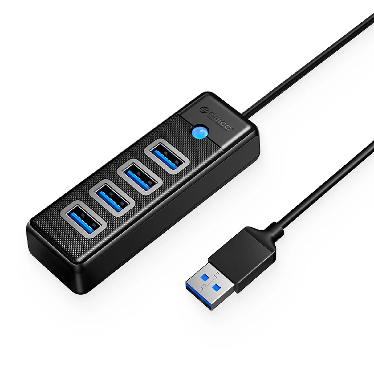 Hub Orico PW4U-U3 USB-A / 4x USB-A 3.0 - sort