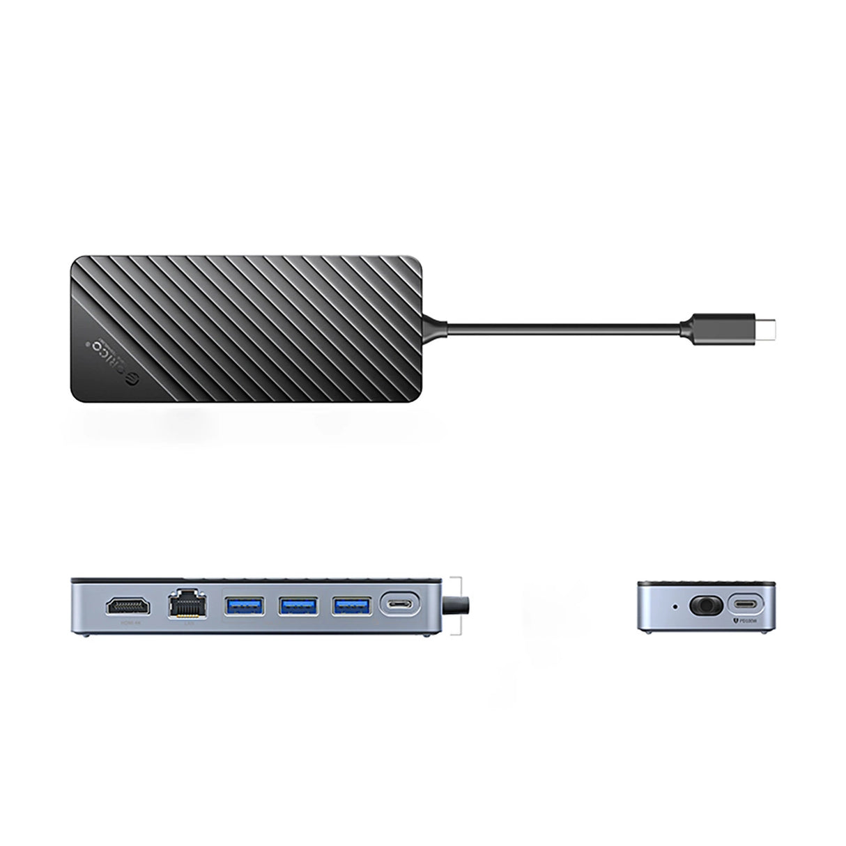 Orico OM28PR-G2 USB-C Docking Station med M.2 Drive Slot + 1 x USB-A 3.2 + 1x USB-C 3.2 + 2x USB-A 2.0 + 1x HDMI + 1x Ethernet - sort