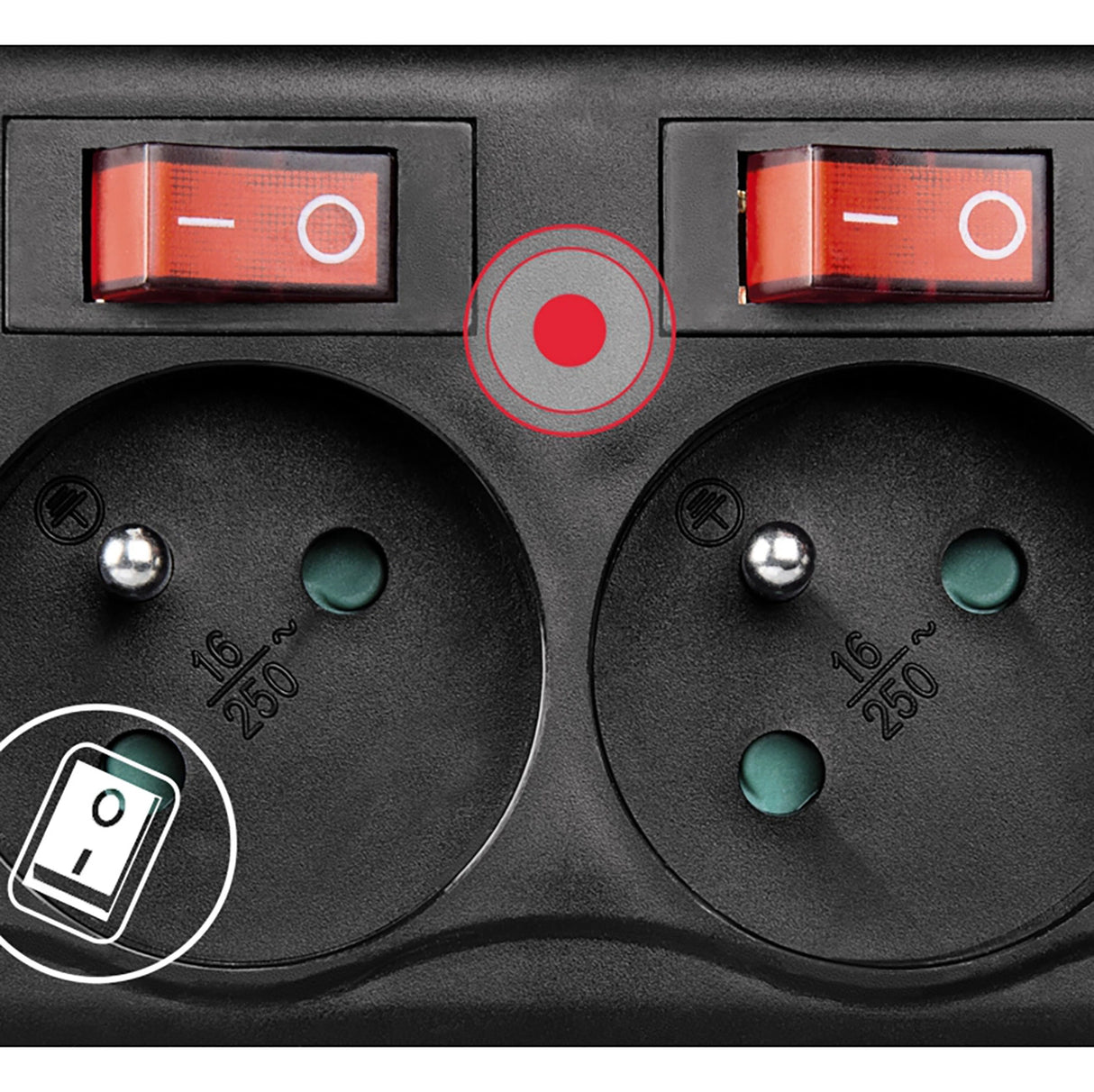 Hama 6-socket overspændingsbeskyttelsesstrimmel 1,4 m med stik - sort