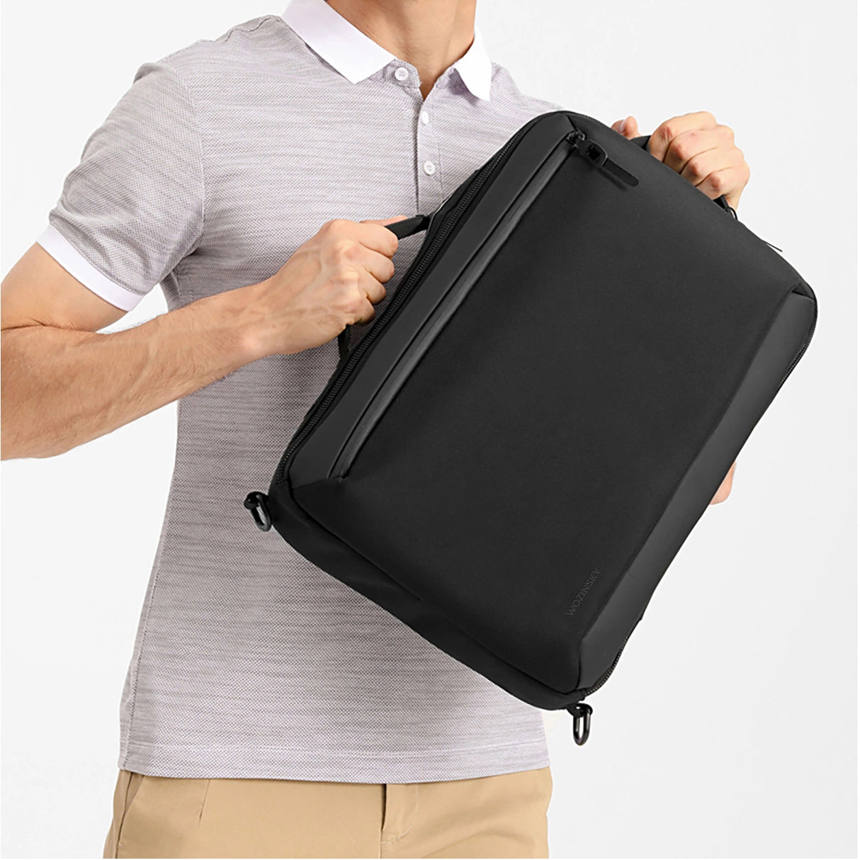 Wozinsky Premium 15.6 Laptop rygsæk/taske med rem - sort