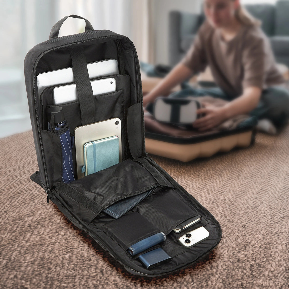 Wozinsky Premium vandtæt bærbar rygsæk - sort