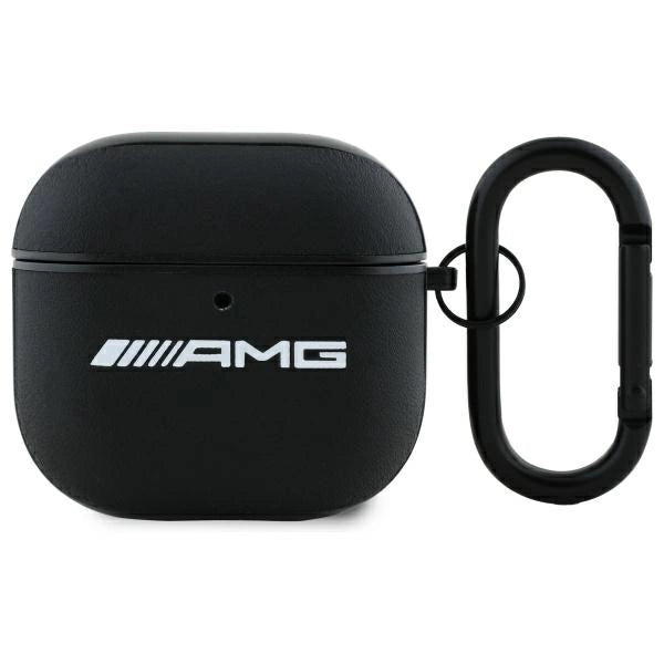 AMG læder hvid logo case til AirPods 4 - sort / hvid
