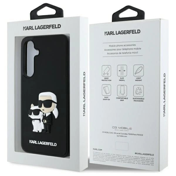 Karl Lagerfeld 3D Rubber Karl&Choupette Case for Samsung Galaxy S24 FE - Black