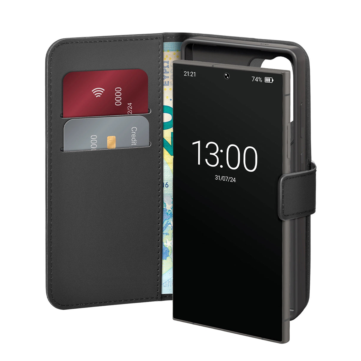 Puro Booklet Case med Flip og Wallet til Samsung Galaxy S25 Ultra - sort