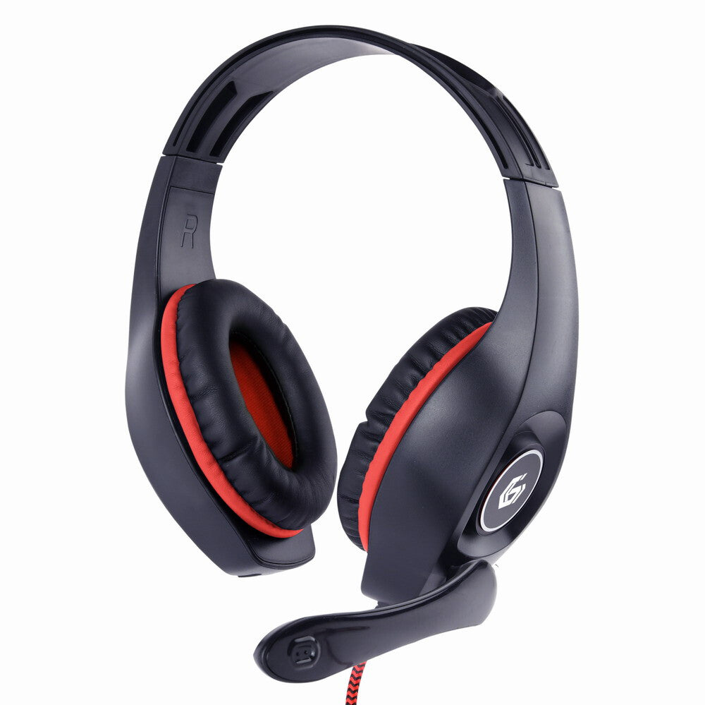 Gembird GHS-05-R hovedtelefoner/headset Ledningsført Spil Sort, Rød