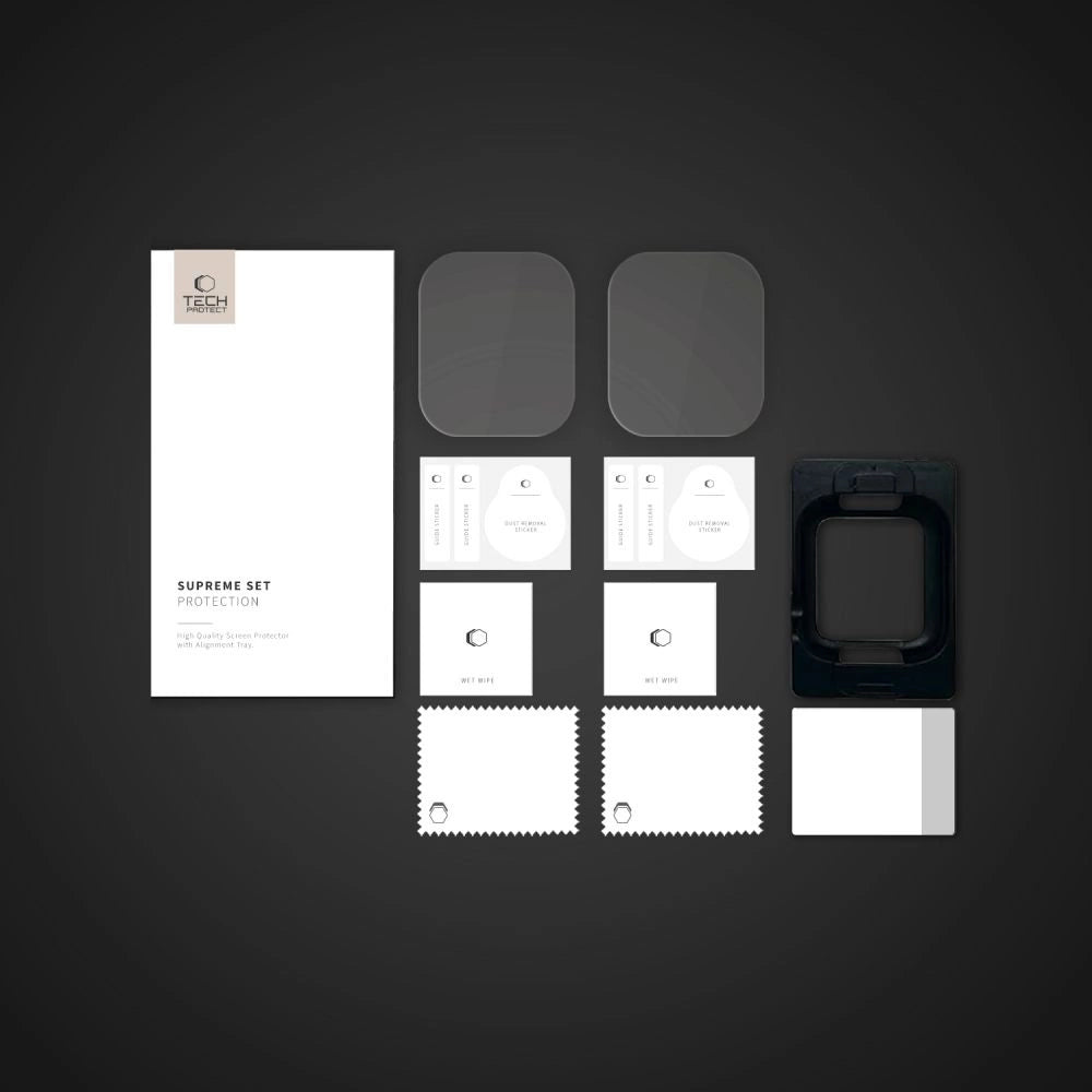 Tech-Protect Supreme Hydrogel Film Set 2-pakning til Apple Watch 10 46 mm - gennemsigtig