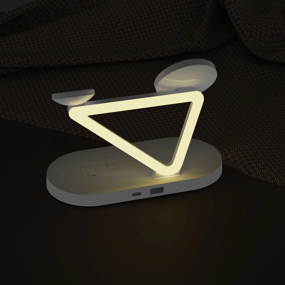 Tech-Protect QI15W-A41 3in1 trådløs oplader med MagSafe til Apple-enheder - hvid