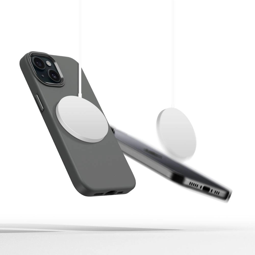 Tech-Protect Silicone PUZ MagSafe iPhone 15 Case - Grå