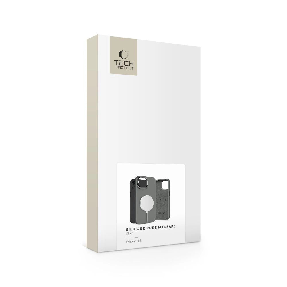 Tech-Protect Silicone PUZ MagSafe iPhone 15 Case - Grå