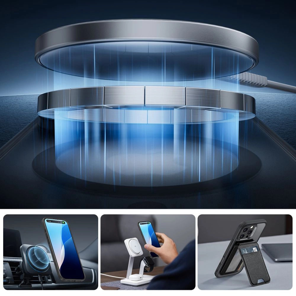 ESR Classic Pro Set Halolock MagSafe-hylster til iPhone 16 Pro - sort