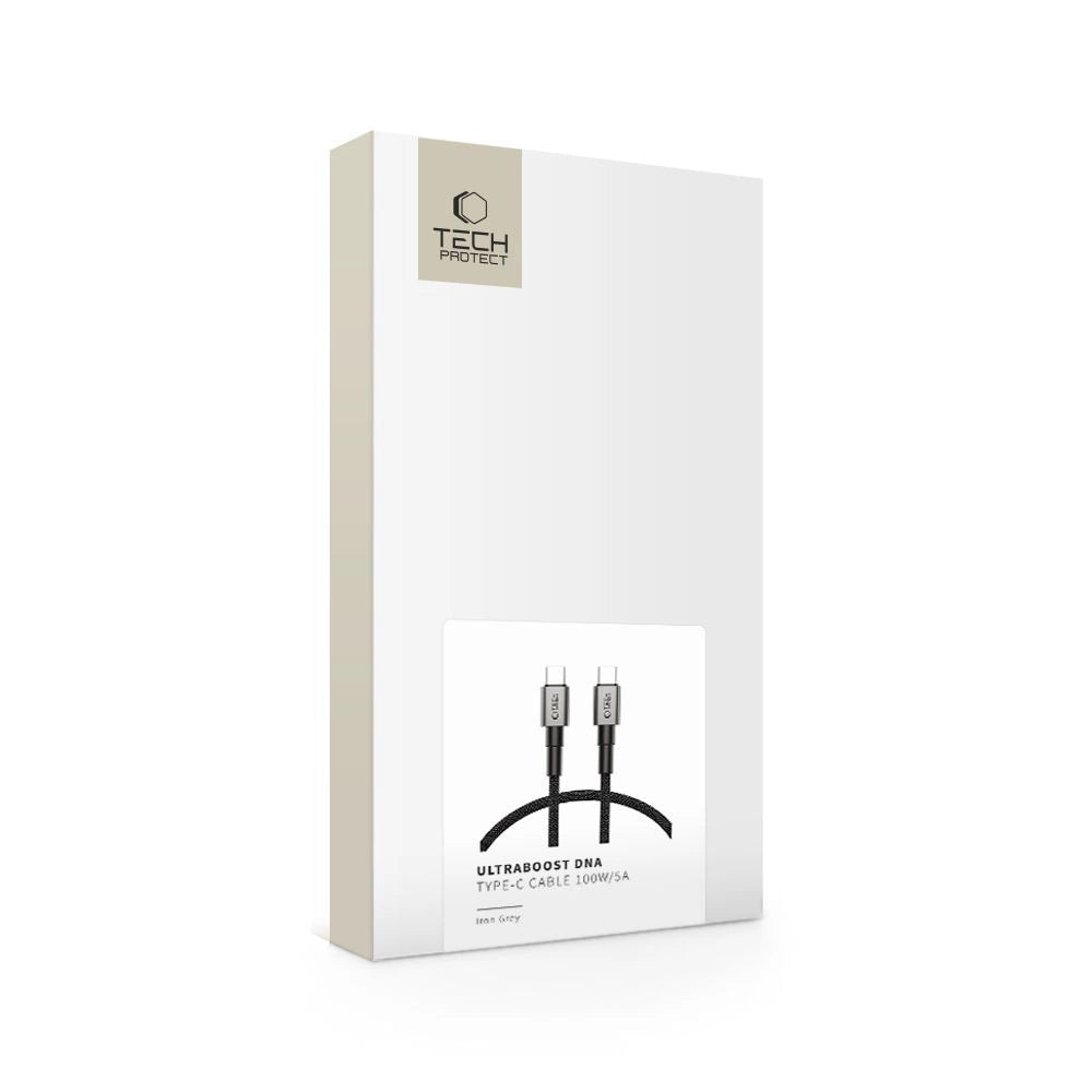 Tech-Protect UltraBoost DNA USB-C PD100W/5A Kabel 25 cm - Grå