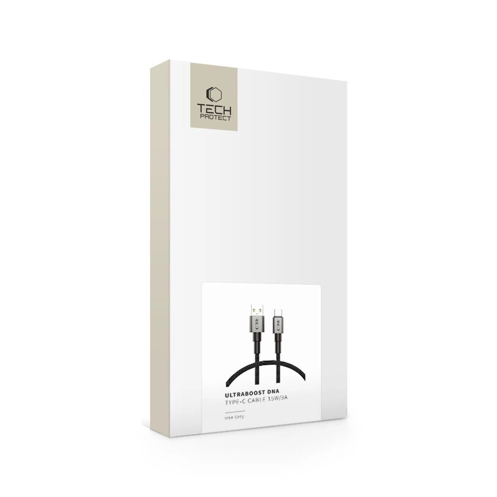 Tech-Protect UltraBoost DNA USB-A / USB-C Kabel 15W/3A 25cm - Grå