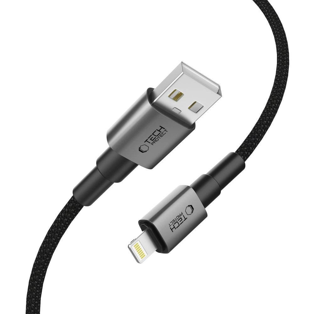 Tech-Protect UltraBoost DNA USB-A / Lightning kabel 15W/2.4A 100 cm - grå