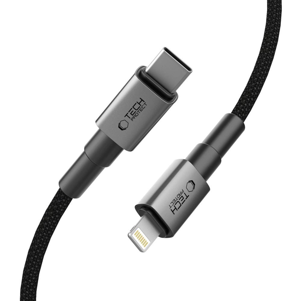 Tech-Protect UltraBoost DNA USB-C / Lightning PD27W/3A kabel 100 cm - grå