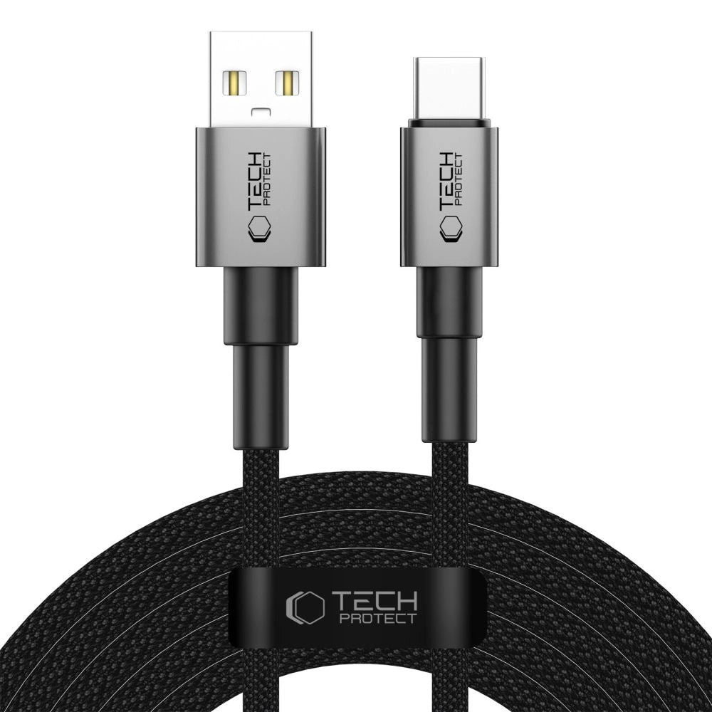 Tech-Protect Ultraboost DNA USB-A / USB-C Kabel 15W/3A 300cm - Grå