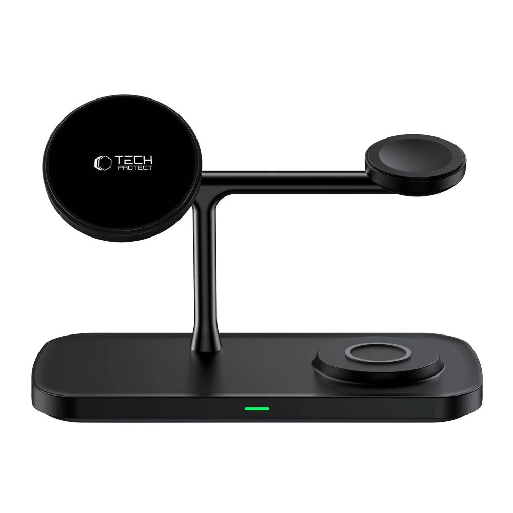 Tech-Protect QI15W-A45 3in1 trådløs oplader med MagSafe til Apple-enheder - sort