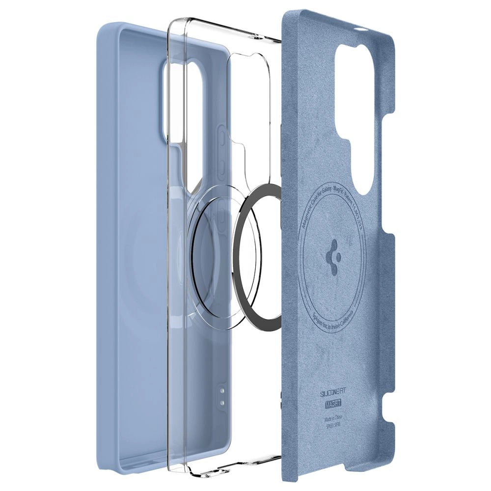 Spigen Silicone Fit Mag Case til Samsung Galaxy S25 Ultra - Blå