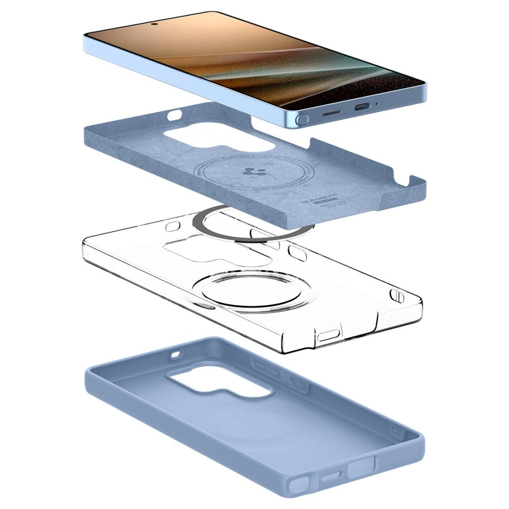 Spigen Silicone Fit Mag Case til Samsung Galaxy S25 Ultra - Blå