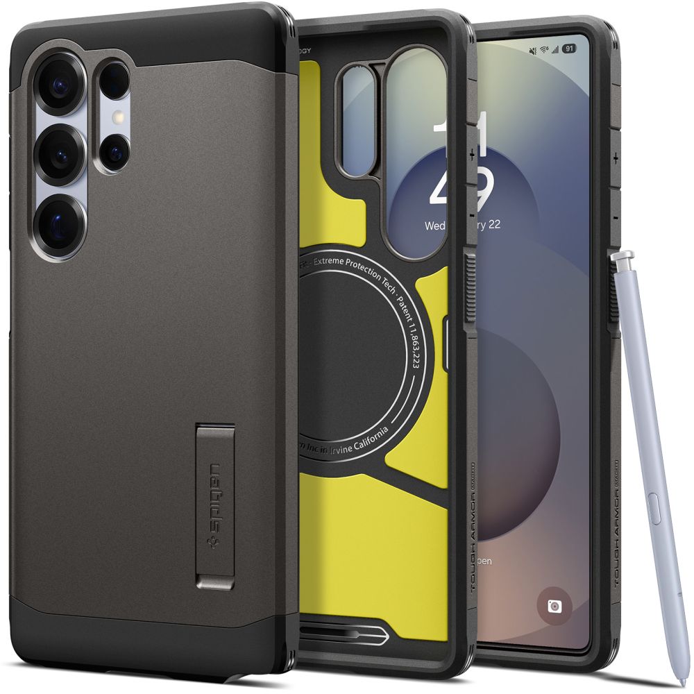 Spigen Tough Armor MagSafe Case til Samsung Galaxy S25 Ultra - Grå