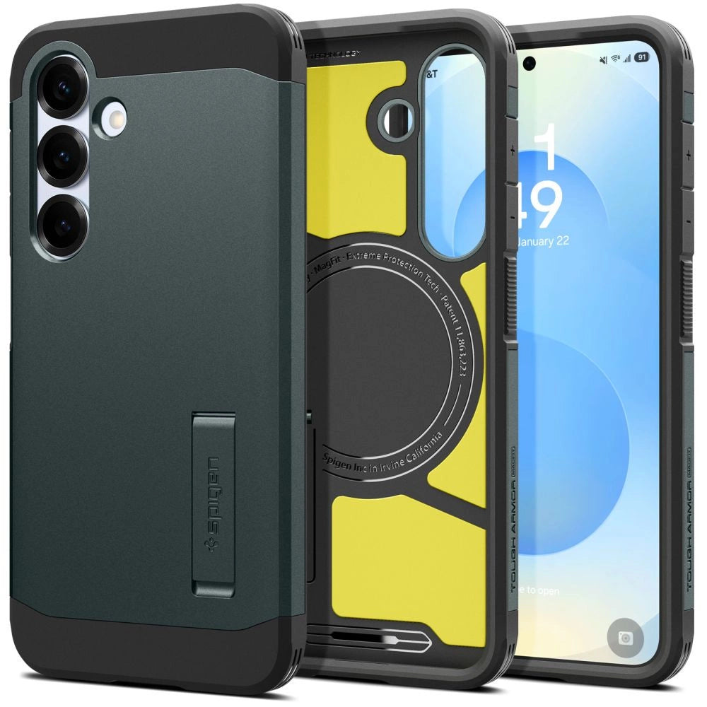 Spigen Tough Armor MagSafe Case til Samsung Galaxy S25+ - Grøn