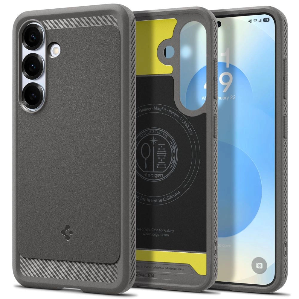 Spigen Rugged Armor Mag MagSafe Case til Samsung Galaxy S25 - Grå