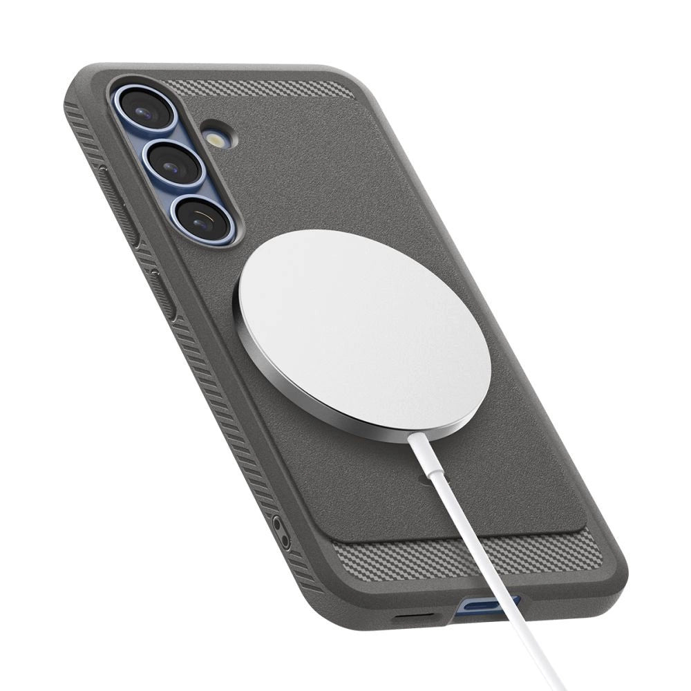 Spigen Rugged Armor Mag MagSafe Case til Samsung Galaxy S25 - Grå