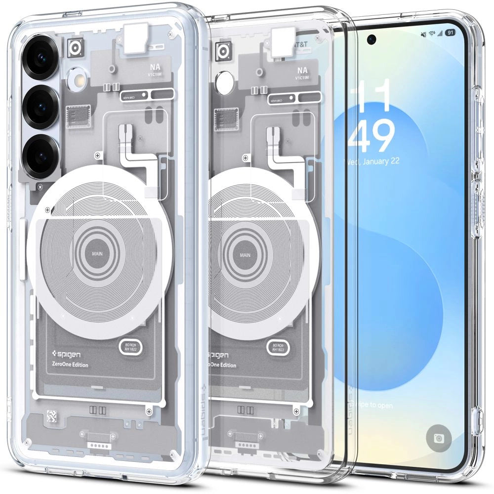 Spigen Ultra Hybrid Mag Case til Samsung Galaxy S25 Zero One - hvid