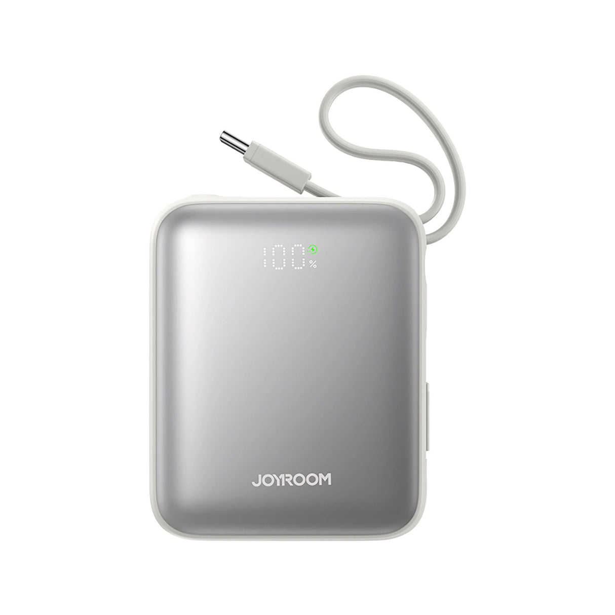 Joyroom JR-PBF27 10000mAh 22.5W Powerbank med indbygget USB-C og Lightning-kabler - hvid