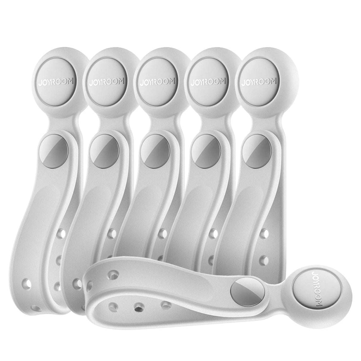 Joyroom JR-ZS422 Silikonkabelbind med magnet, sæt på 6 - hvid