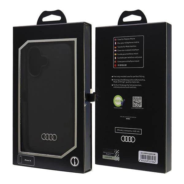 Audi Silicone Case iPhone 16 6.1" black/black hardcase AU-LSRIP16-Q3/D1-BK