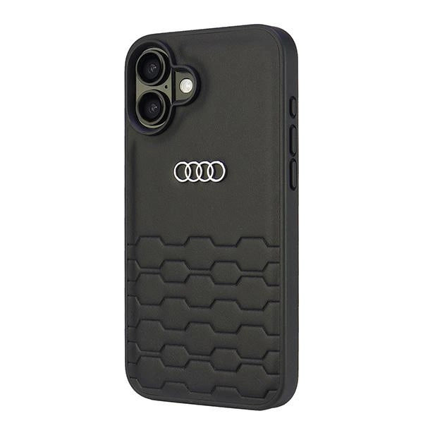 Audi syntetisk læder iPhone 16 Plus 6.7" sort/sort hardcase AU-TPUPCIP16M-GT/D2-BK