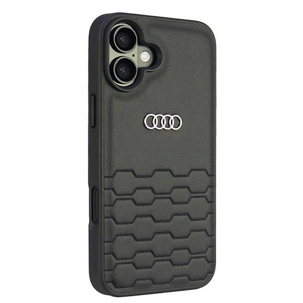 Audi syntetisk læder iPhone 16 Plus 6.7" sort/sort hardcase AU-TPUPCIP16M-GT/D2-BK