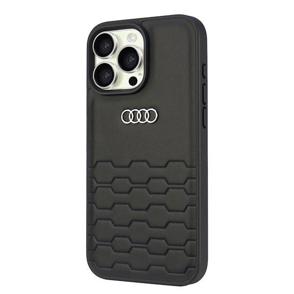 Audi syntetisk læder iPhone 16 Pro Max 6.9" sort/sort hardcase AU-TPUPCIP16PM-GT/D2-BK
