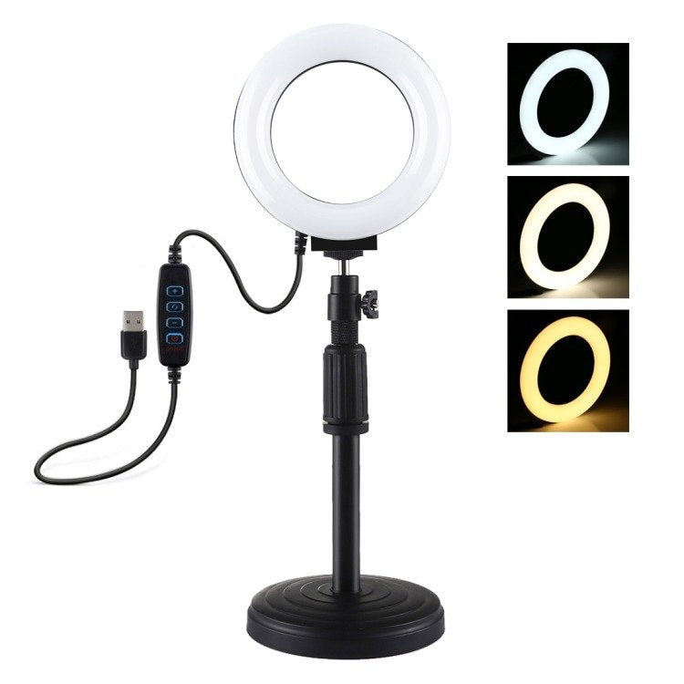 LED-ringlampe Puluz med justerbar base PU391