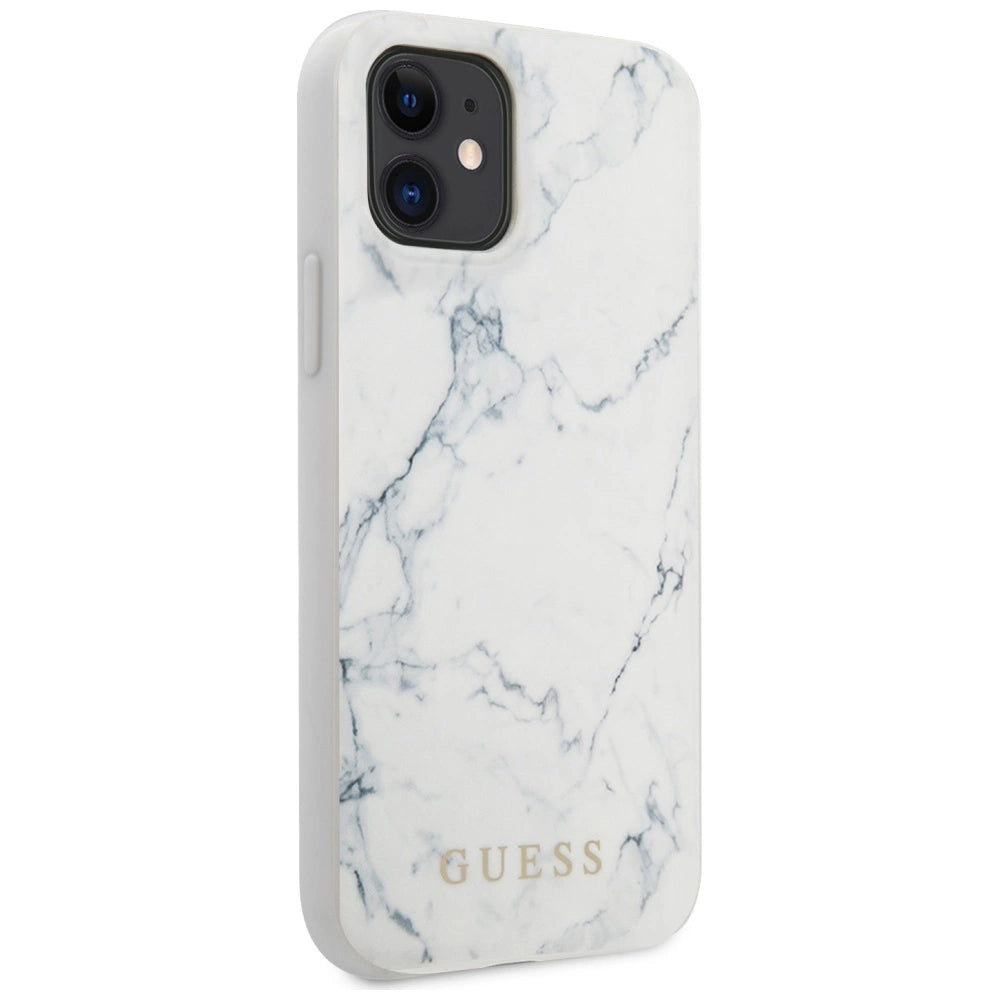 Guess Marble Case til iPhone 12 mini 5.4" - Hvid