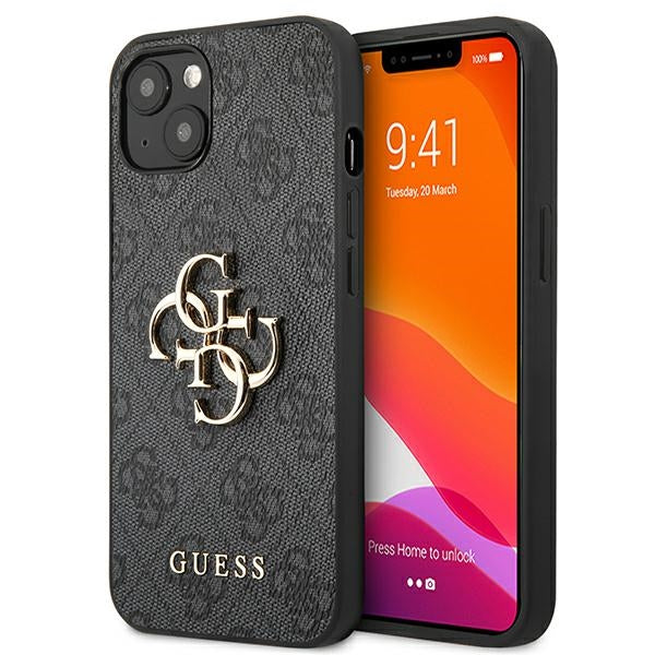 Guess GUHCP13M4GMGGR iPhone 13 / 14 / 15 6.1" gray/gray hardcase 4G Big Metal Logo
