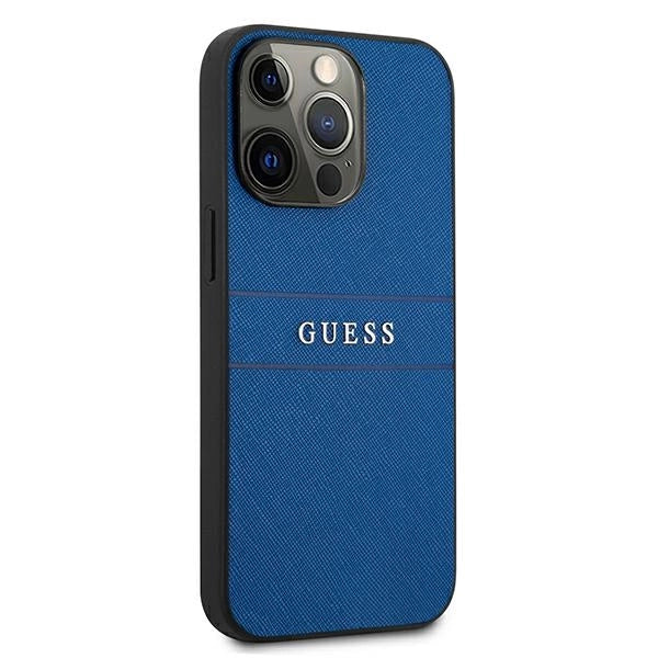 Guess Saffiano Strap Case til iPhone 13 Pro Max 6.7" - Blå