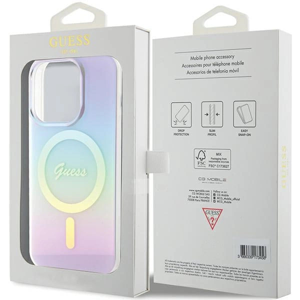 Guess GUHMP15XHITSU iPhone 15 Pro Max 6.7" lilla/lila hardcase IML Iridescent MagSafe