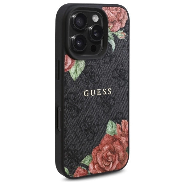 Guess GUHMP16XP4ROPEMCK iPhone 16 Pro Max 6.9" sort/sort hardcase 4G blomster Print MagSafe