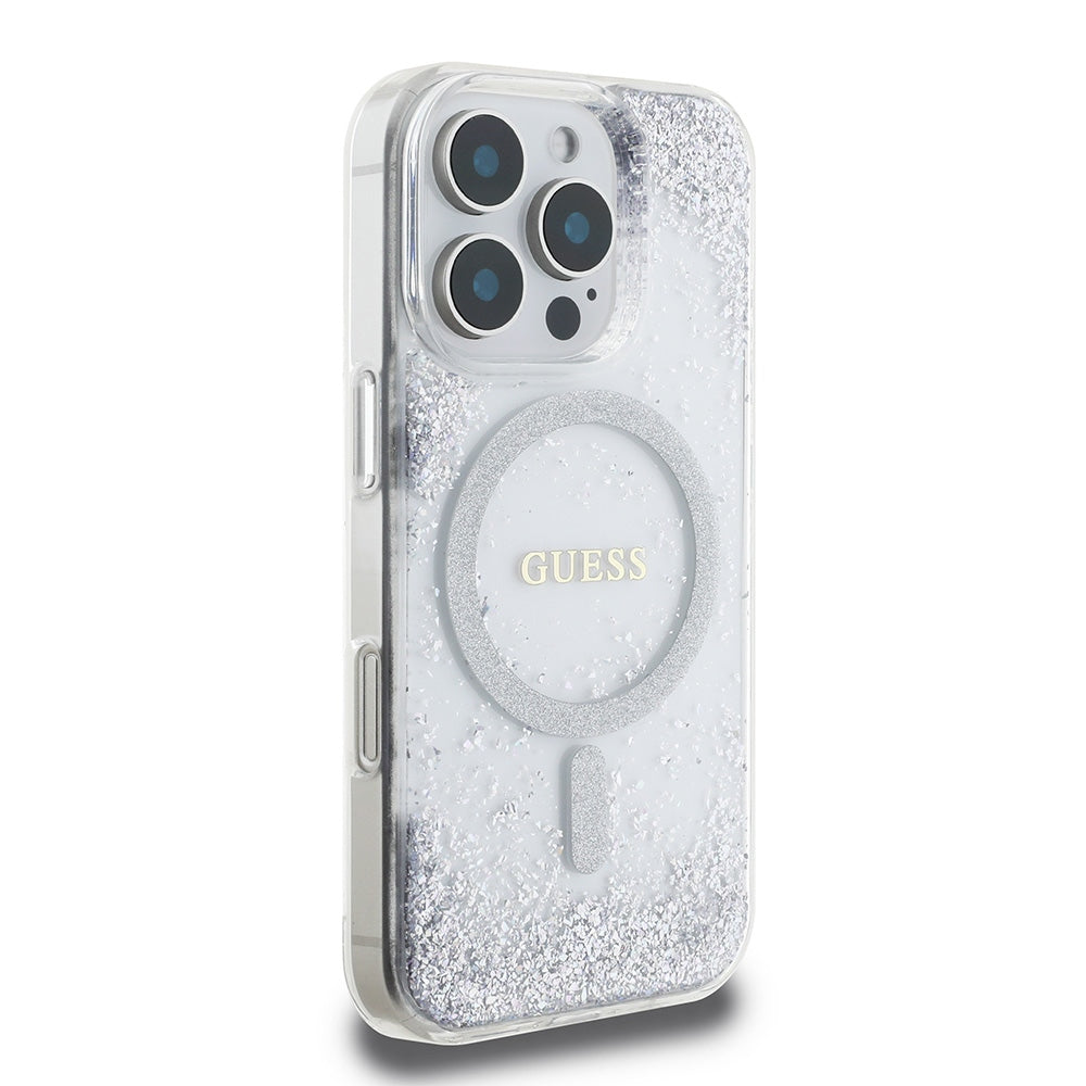 Guess GUHMP16XRGRGES iPhone 16 Pro Max 6.9" sølv/sølv hardcase Resin Gradient Glitter MagSafe