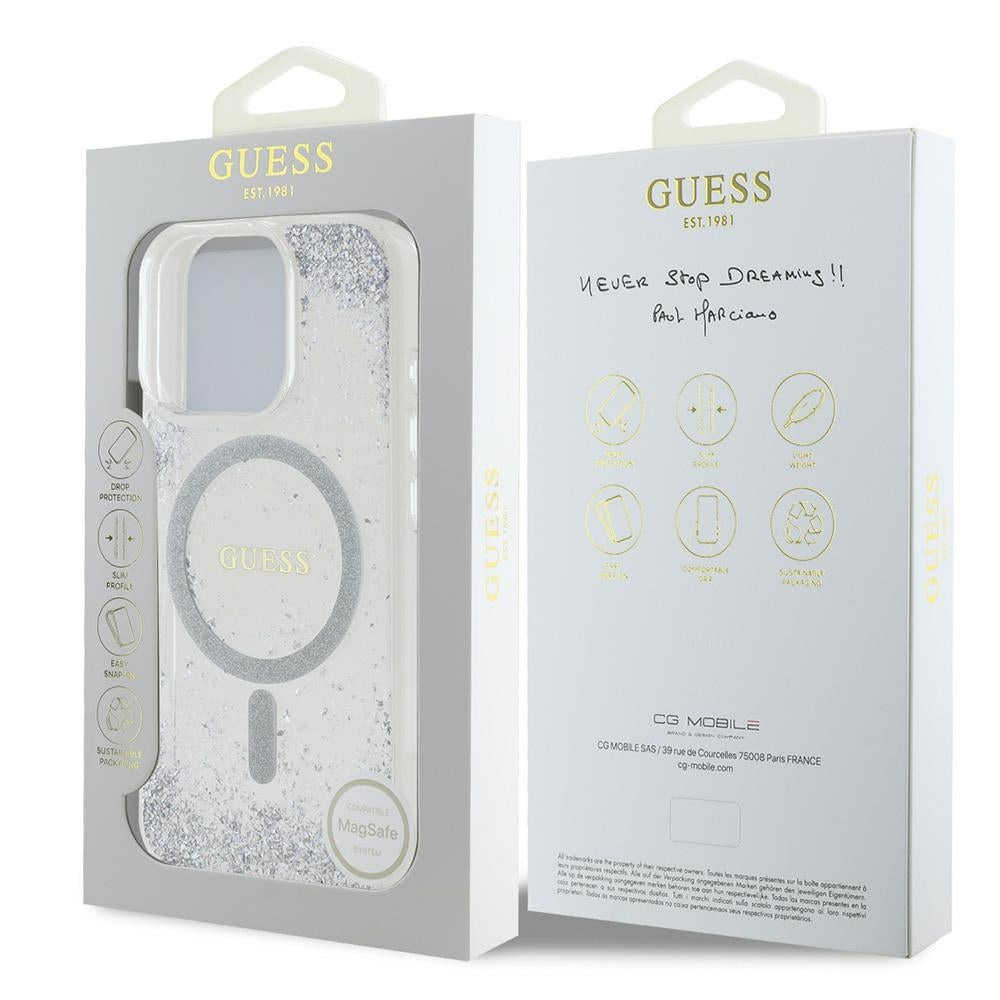 Guess GUHMP16XRGRGES iPhone 16 Pro Max 6.9" sølv/sølv hardcase Resin Gradient Glitter MagSafe