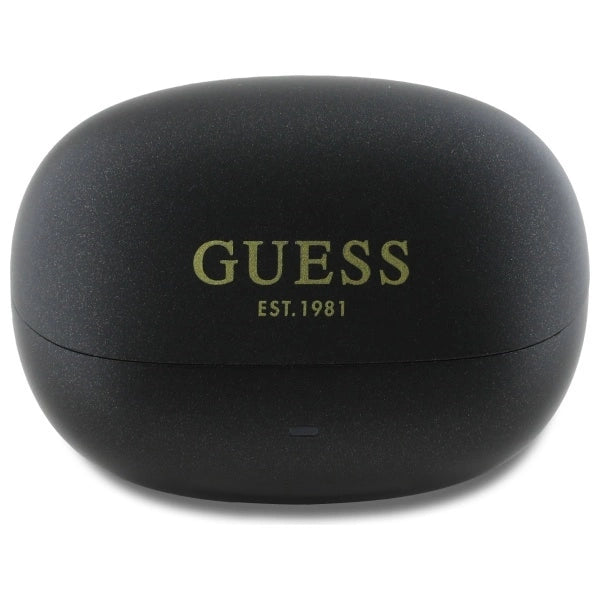 Guess Bluetooth-hovedtelefoner GUTWST88MCTGK TWS + dockingstation sort/sort Kapsel Printet logo