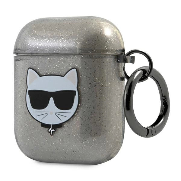 Karl Lagerfeld KLA2UCHGK AirPods 1/2 cover sort/sort Glitter Choupette