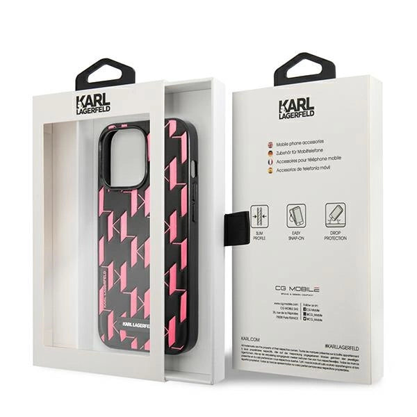 Karl Lagerfeld Monogram Plaque iPhone 13 Pro / 13 6.1" Case - Pink