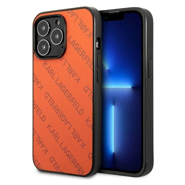 Karl Lagerfeld Perforated Allover Case for iPhone 13 Pro / 13 6.1" - Orange