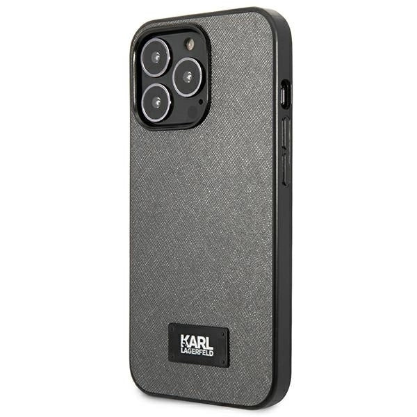 Karl Lagerfeld Saffiano Plaque case for iPhone 13 Pro / 13 6.1" - silver