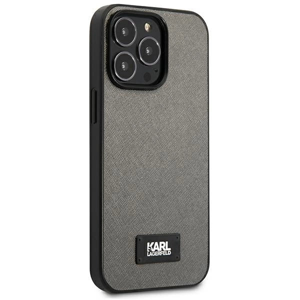 Karl Lagerfeld Saffiano Plaque case for iPhone 13 Pro / 13 6.1" - silver