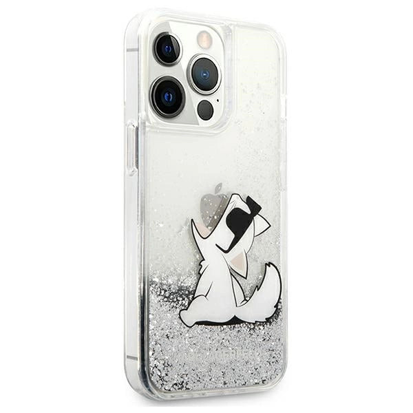 Karl Lagerfeld Liquid Glitter Choupette Fun case for iPhone 13 Pro Max 6.7" - silver