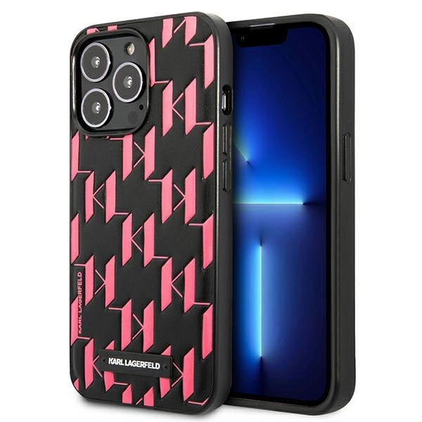 Karl Lagerfeld Monogram Plaque iPhone 13 Pro Max 6.7" Case - Pink