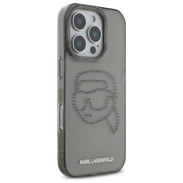 Karl Lagerfeld KLHCP16XHKHDCELK iPhone 16 Pro Max 6.9" black/black hardcase IML Rhinestones Karl Head